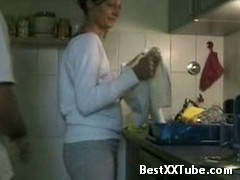 Takes her in the kitchen Homemade clip of euro couple spontaneous kitchen doggy style. 2 months ago