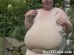 Granny with HUGE hangers Karola shows her HUGE tits! 4 months ago